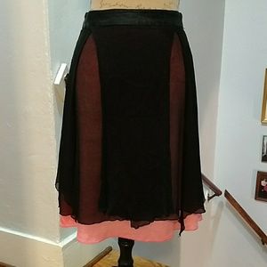 Free people satin and gauze skirt